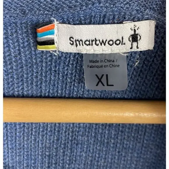 Smartwool Wool Blend Sweater Women’s XL Blue Recent Boxy Cozycore Quiet Luxury - Picture 2 of 11